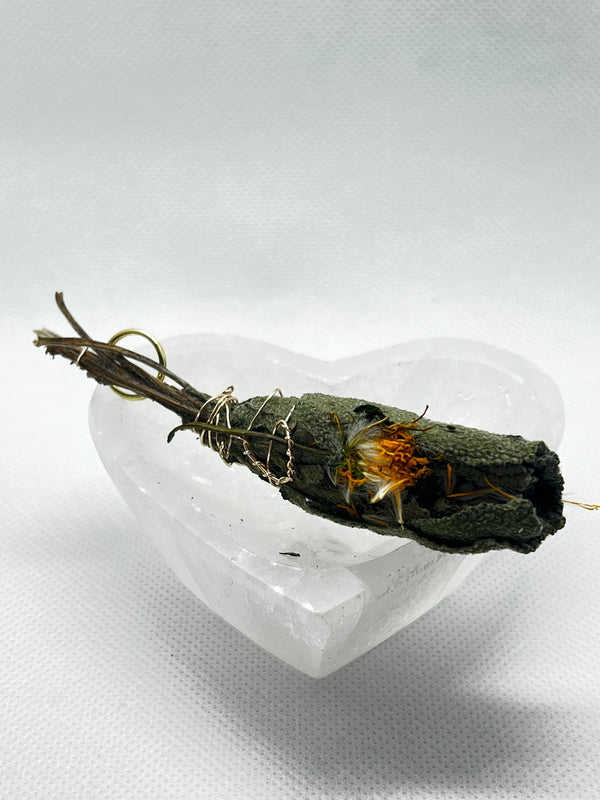 3 Gold Hand-wrapped Organic Sage Smudge